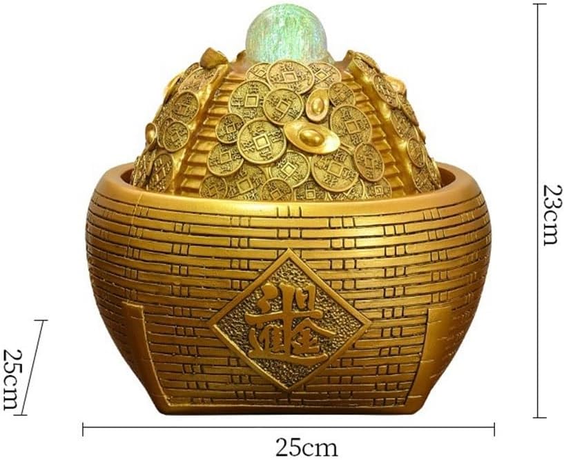 GLigeT Tabletop Fountain Circulating Water Feature Living Room Fortune-Making Creative Home Office Desktop Business Gifts to Improve Feng Shui Water Fountain Decor