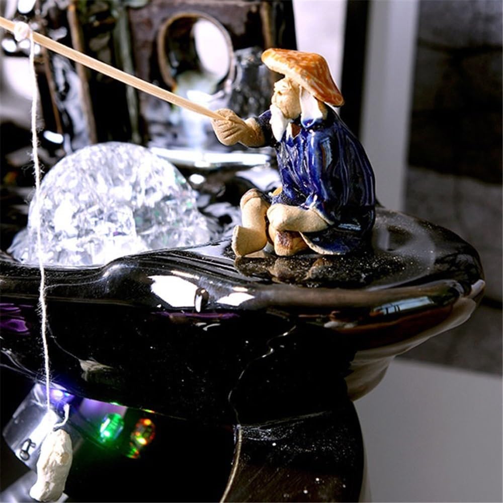 Tabletop Ceramic Tabletop Fountain for Indoor and Home Decoration Table Desk Office Patio Decor