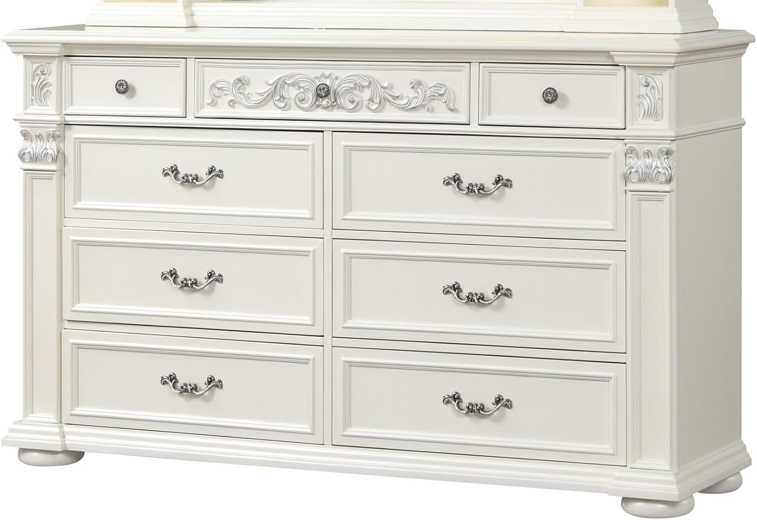 First of a Kind Platinum White Queen 5 Piece Bedroom Set