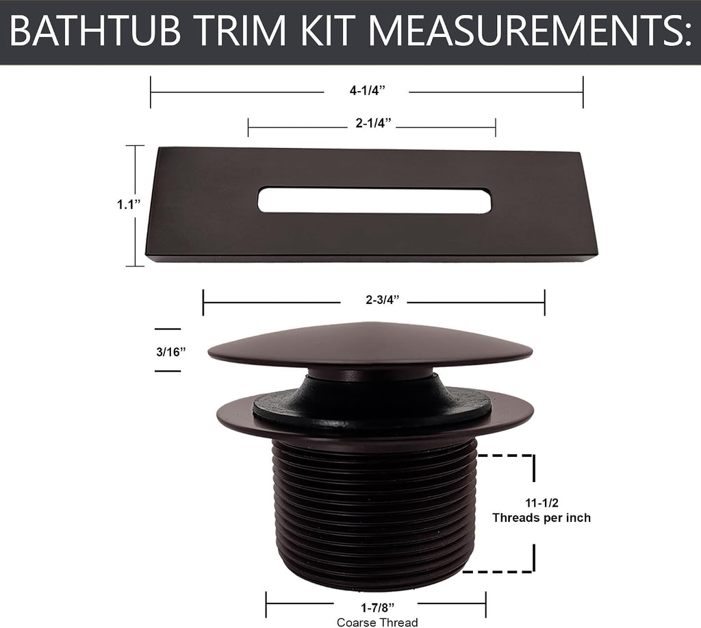Westbrass D560RK-12 SCH. 40 PVC 1-1/2' Coarse Thread Plumber's Pack Tip-Toe Bathtub Drain Plug with Linear Overflow Faceplate, Tee & Elbows, Oil Rubbed Bronze (5-Pack)