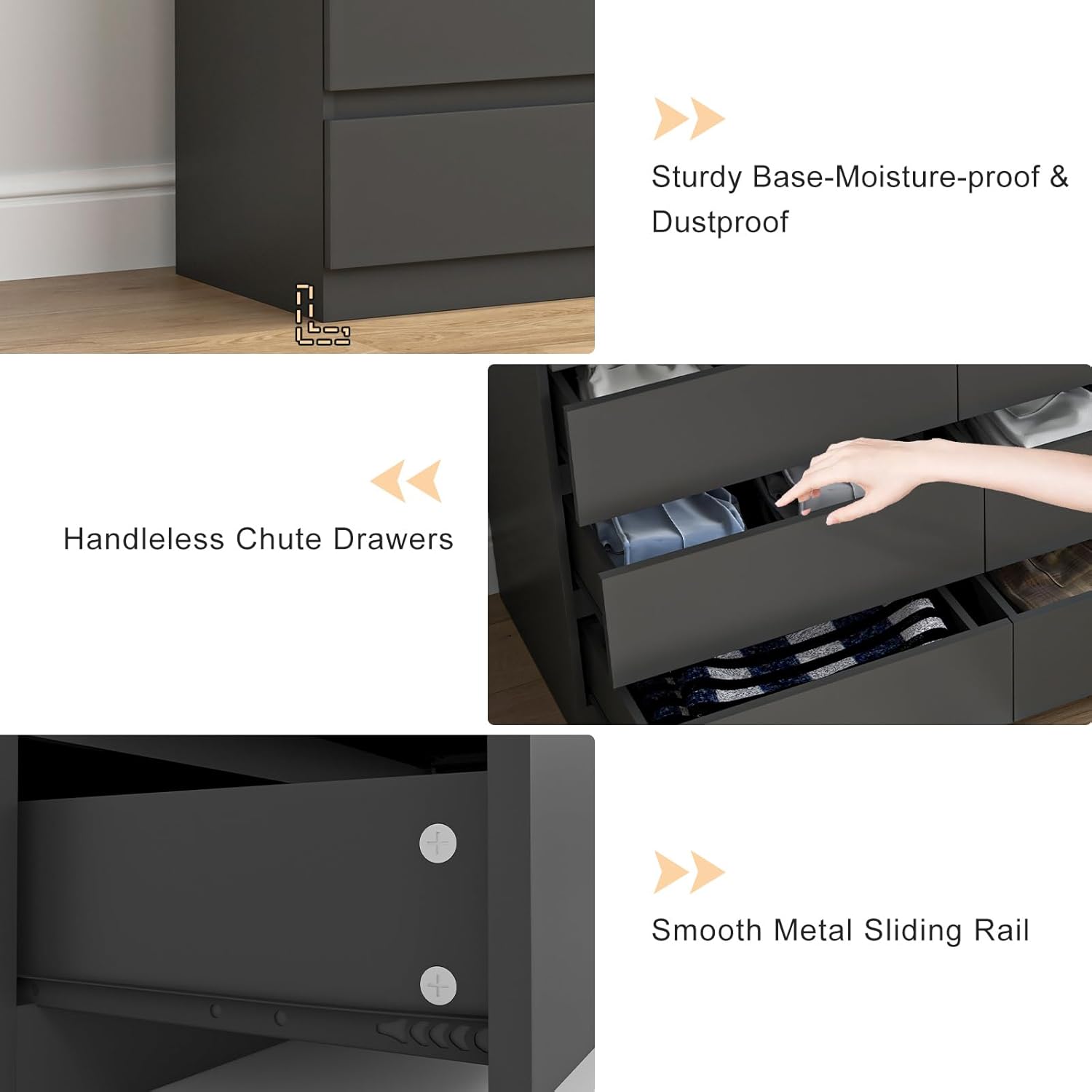 Vibe & Dine Black Dresser 12 Drawer, Modern Long Dresser for Bedroom, Wood Chest of Drawers with Wide Storage for Living Room