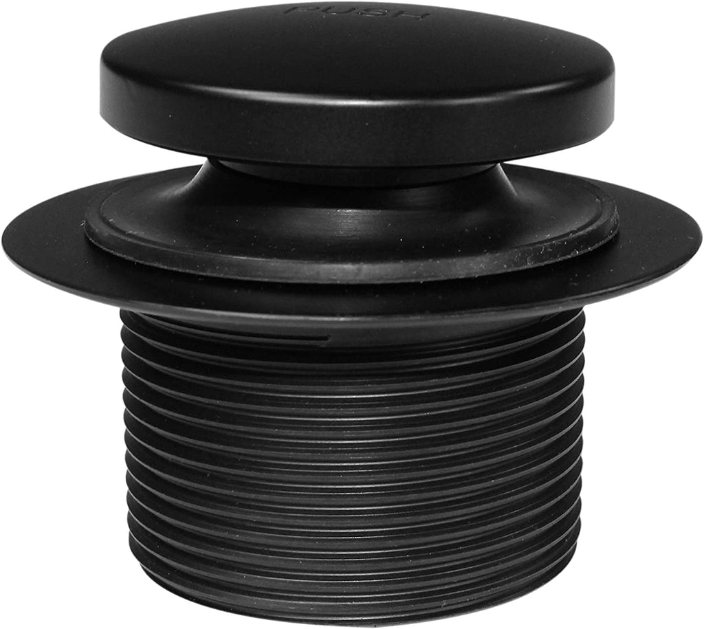 Westbrass R93-36-62 1-1/2' Coarse Thread Tip-Toe Bathtub Drain Plug Trim Set with One-Hole Overflow Faceplate, Matte Black (36-Pack)