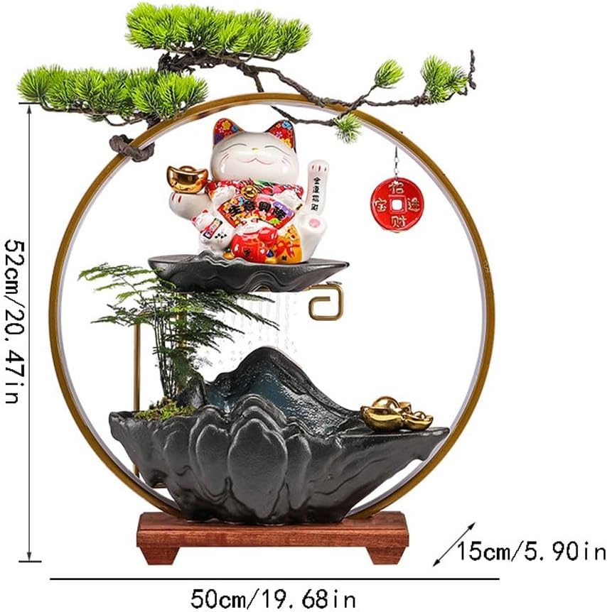 GUERNSEY Tabletop Fountain Company Front Desk Automatic Waving Water Ornaments Office Desktop Circulating Water Decorative Fountain Indoor Fountain