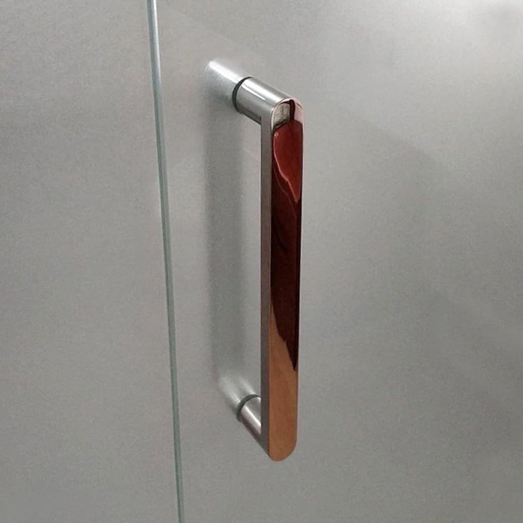 Shower Door Handle Glass Door Handle,Stainless Steel Polished Chrome Push and Pull Glass Door Handle Household Glass Door Hardware Accessories (Chrome 165mm)