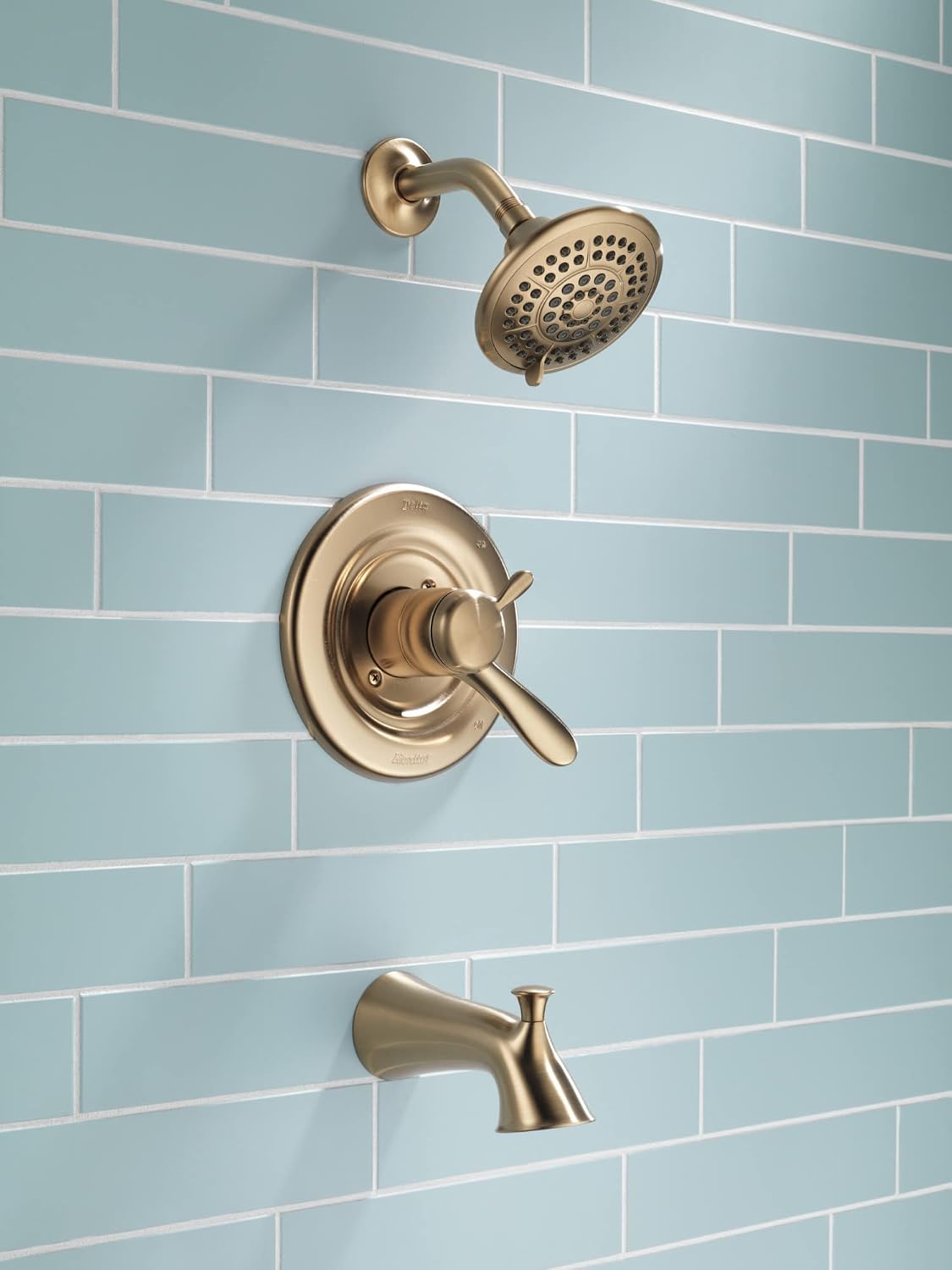 Delta Faucet Lahara 17 Series Dual-Function Tub and Shower Trim Kit with 5-Spray Touch-Clean Shower Head, Stainless T17438-SS (Valve Not Included)