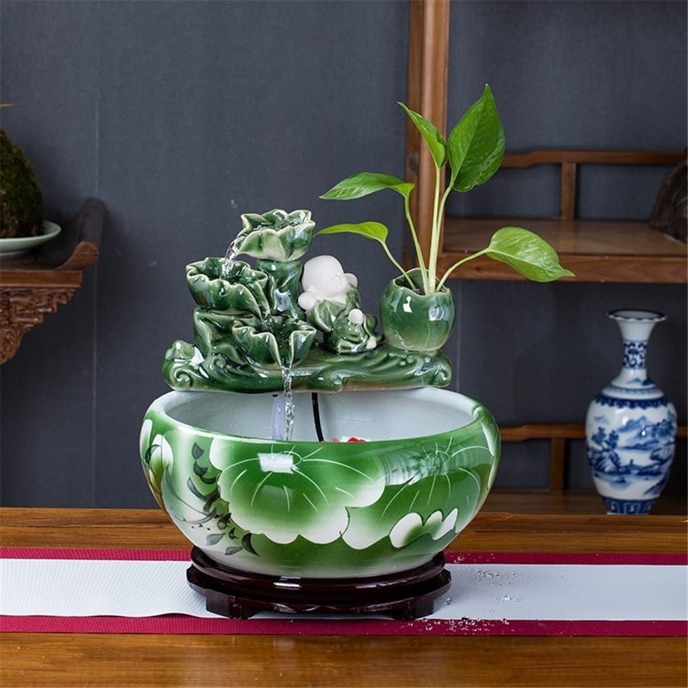 Tabletop Indoor Fountain Tabletop Fountains Home Office Decor, to Grow Plant Hebs by Yourself Decor(Medium)