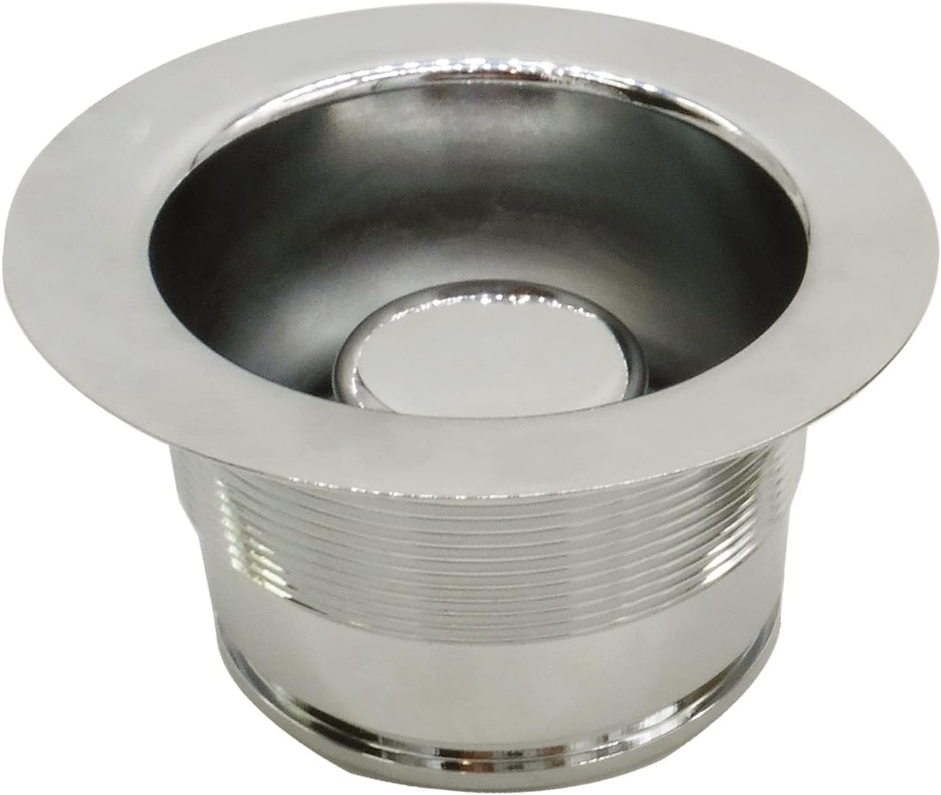 Westbrass CO2185-05 Combo Pack 3-1/2' Post Style Large Kitchen Sink Basket Strainer and Waste Disposal Drain Flange with Stopper, Polished Nickel