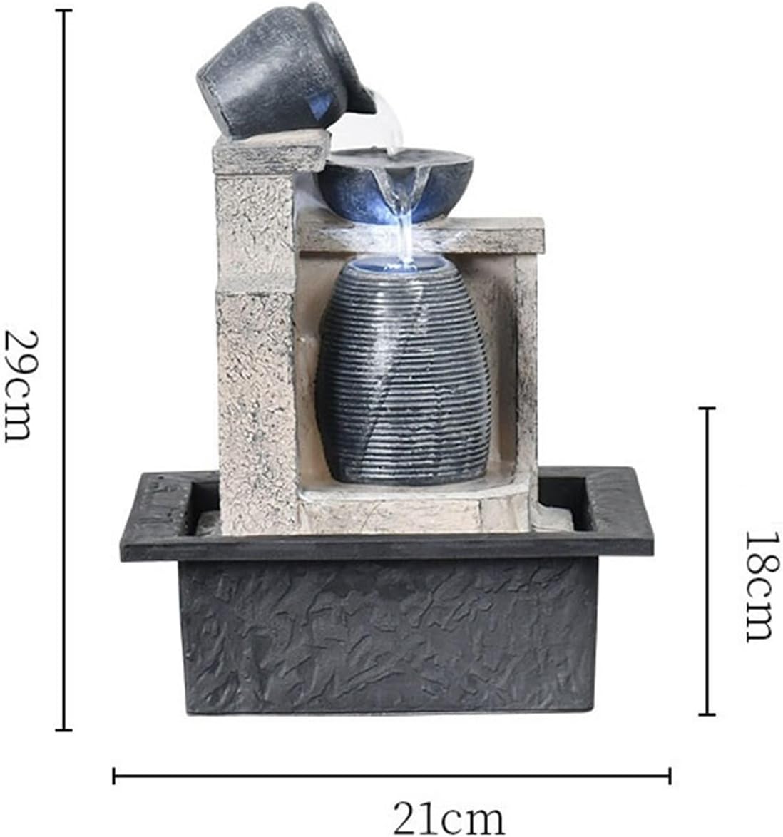 GLigeT Tabletop Fountain Tea Table Flowing Water Ornaments Circulating Water Landscape Desktop Wealth Attraction Office Light Luxury Opening Gift Giving Water Fountain Decor