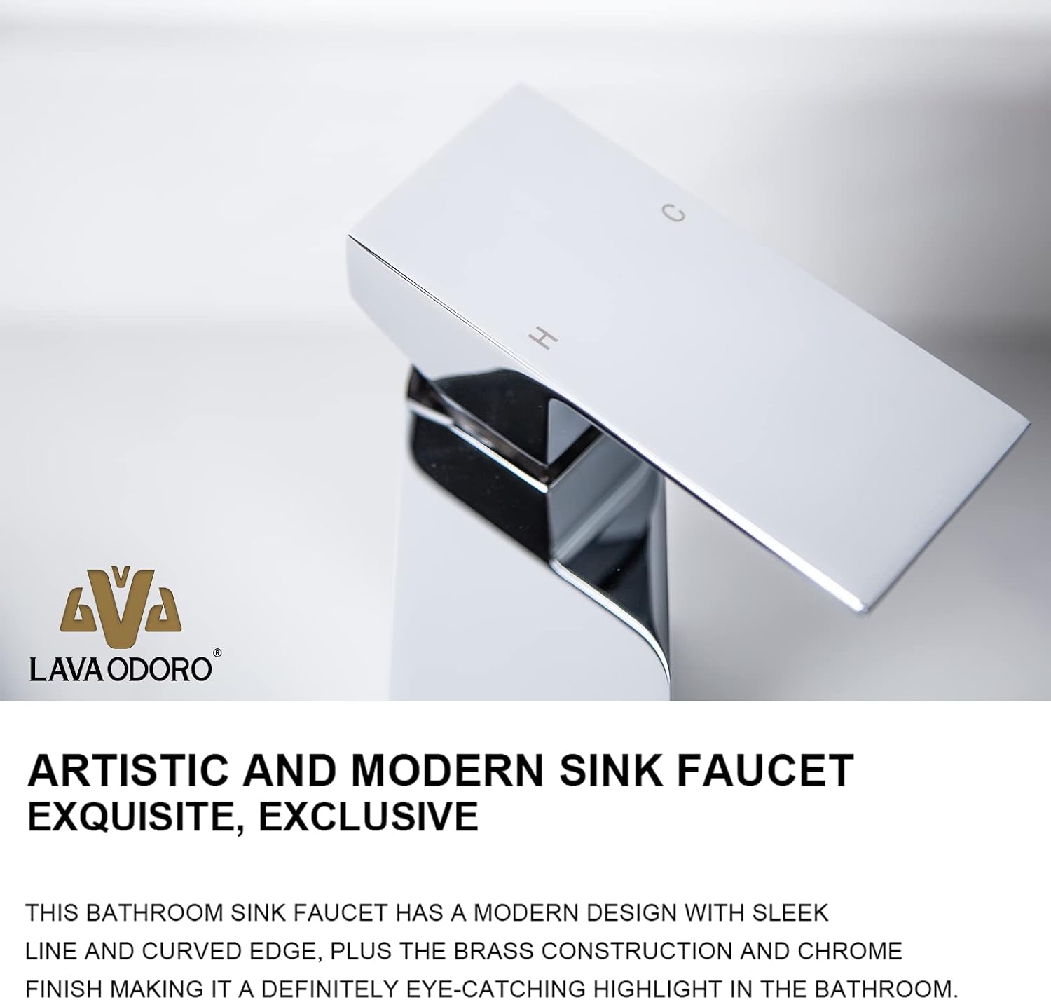 Lava Odoro 2-Setting Rainfall Shower Faucet Set and Bathroom Faucet Chrome, Gold Shower Sytem with Rough-in Valve, Chrome
