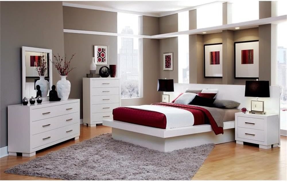 Coaster Jessica California King Bed 4-Piece Set, Cream White