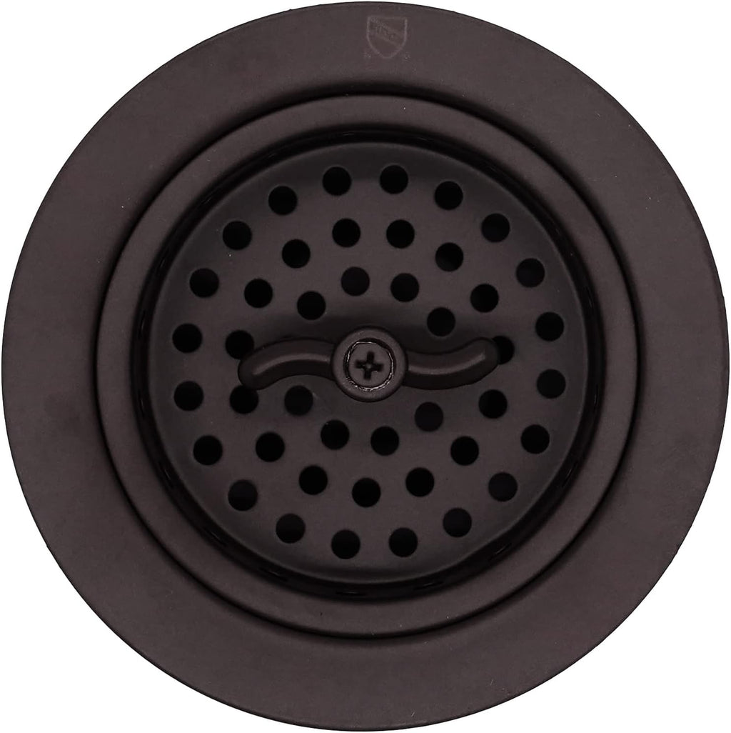 Westbrass CO2195S-12 Combo Pack 3-1/2' Wing Nut Twist Style Large Basket Extra-Deep Collar Kitchen Sink Waste Disposal Flange with Strainer Stopper, Oil Rubbed Bronze