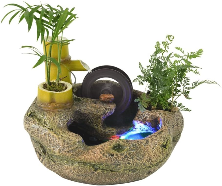 Desktop Fountain Office Water Fountain Indoor Tabletop Fountain with LED Lights Portable Waterfall Fountain for Home Decor Office Decor Home Gift Home Decor Housewarming