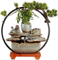 GUERNSEY Tabletop Fountain Chinese Rockery Ceramic Water Ornaments Living Room Creative Office Desktop Circulating Water Fountain Ornaments Indoor Waterfall Feature Indoor Fountain