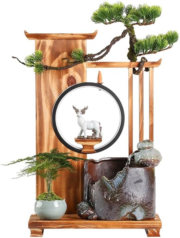GUERNSEY Tabletop Fountain Tabletop Fountain Creative Water Fountain Home Interior Porch Small Ornaments Office Desk Fountain Indoor Fountain