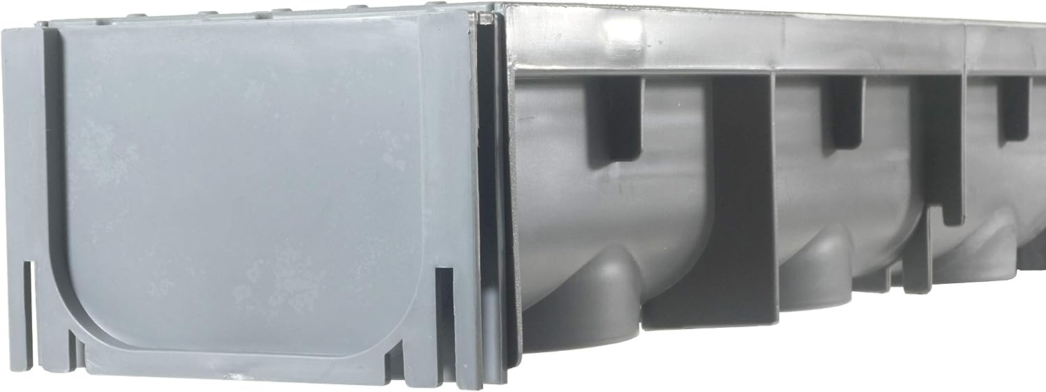 URA WATER - Model UA-100 - Drainage Trench Set - Channel Drain With Galvanized Steel Grate - 3 x 39' - (117' Total Length)