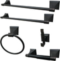 Kingston Brass BAHK61212478ORB 18-Inch and 24-Inch Towel-Bar, 6-Inch Towel-Ring, Toilet Paper Holder and Robe Hook Monarch Bathroom Accessories, 5-Piece in Set, Oil Rubbed Bronze