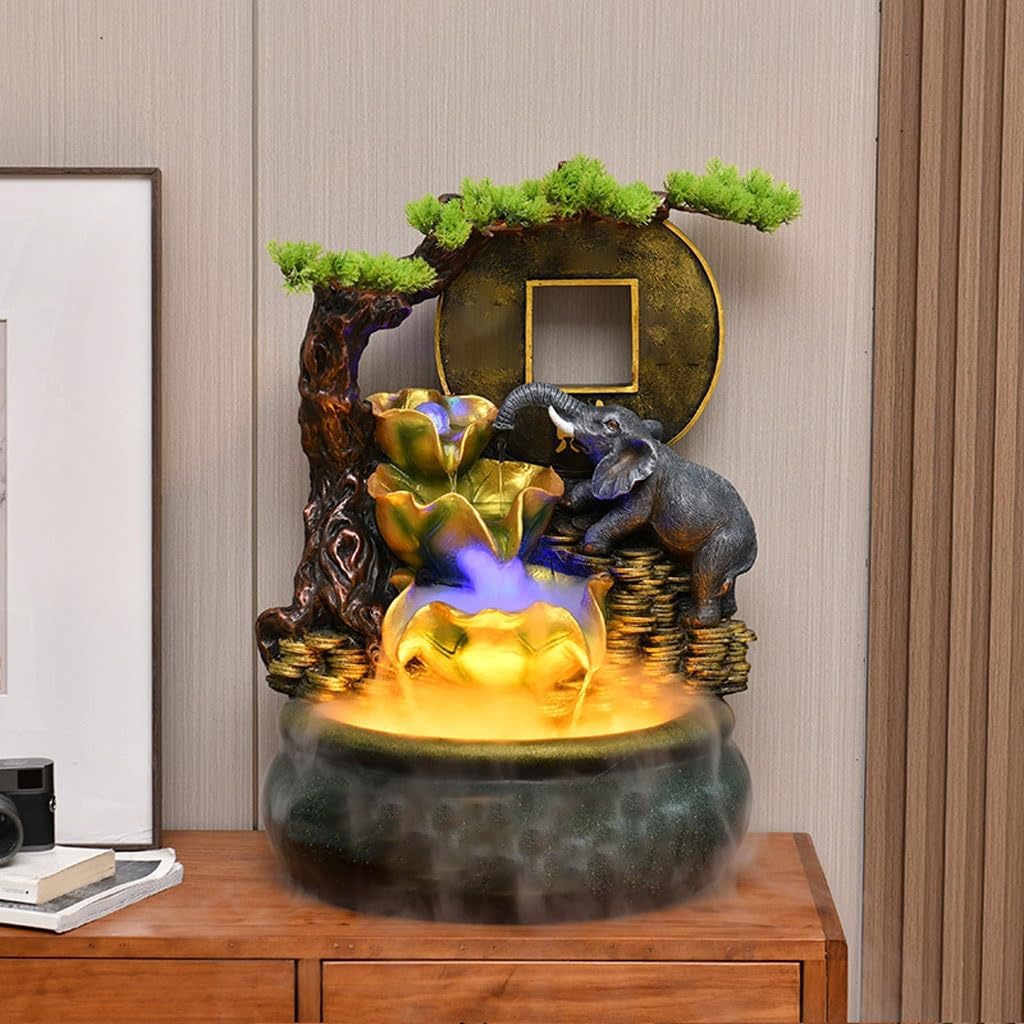 GUERNSEY Tabletop Fountain Indoor Desktop Water Fountain Living Room Desktop Decoration Study Desk Fountain Office Desktop Decoration Indoor Fountain