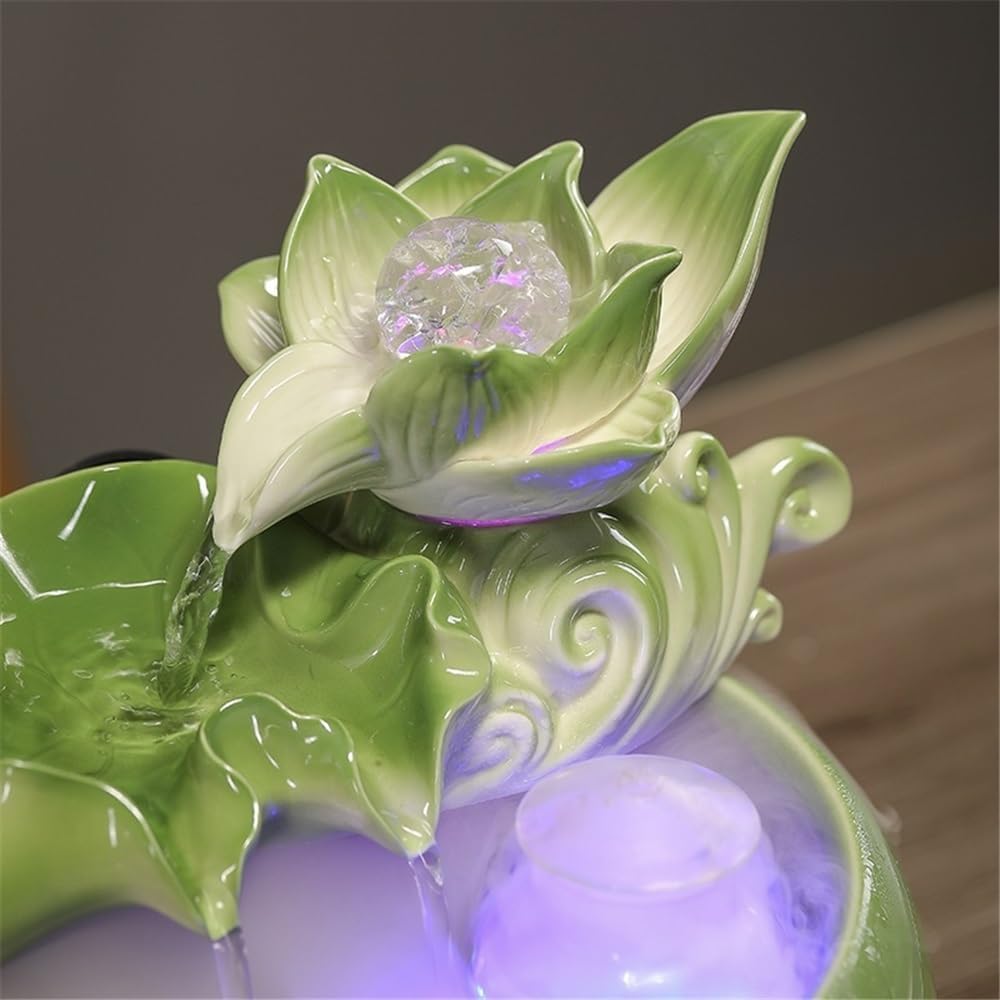 Tabletop Ceramic Fish Tank Tabletop Fountain with Feng Shui Ball for Indoor and Home Decoration Decor
