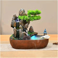 HIHELO Tabletop Fountain Tabletop Fountain Resin Alpine Flowing Water Fountain Living Room Decoration Waterscape Ornament Office Lucky Decoration Indoor Fountain (Color : with Nebulizer)