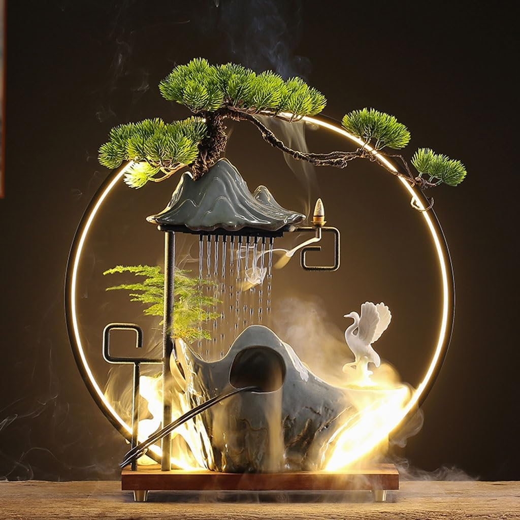 GUERNSEY Tabletop Fountain Tabletop Fountains Creative Water Fountain Ornaments Home Living Room Desktop Decoration Fountain Indoor Waterfall Feature Indoor Fountain