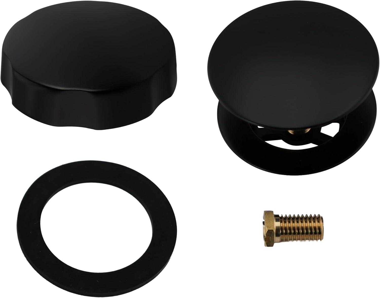 Westbrass A50P35TLE-62 35' Cable Drive Bath Drain Trim Kit with Rotary Overflow Cover Knob, European Stopper and Poly Tubular Pipes, Matte Black