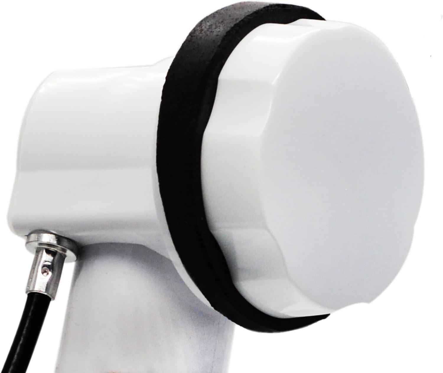 Westbrass A50P35BJ-50 1-1/2' Sch. 40 PVC 35' Cable Driven Bath Waste Kit with Ball Joint Head and Brass Trim Drain Kit, White