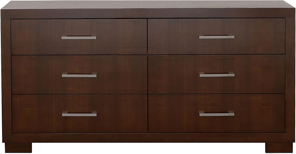Coaster Home Furnishings Jessica Contemporary 4-Piece Bedroom Set Queen Size LED Storage Bookcase Bed Frame 47-inch Headboard Cappuccino 200719Q-S4