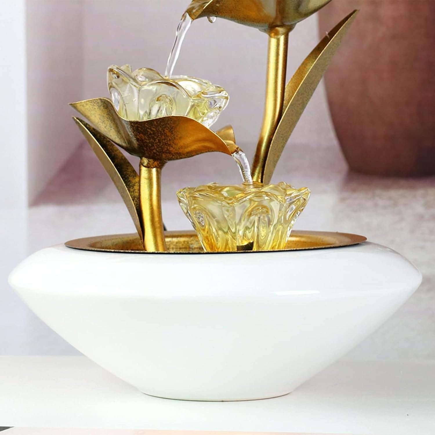 Small Indoor Water Fountain Water Features Outdoor Tabletop Fountain Tabletop Fountain Indoor Nasturtium Fountain Compact and Lightweight Tabletop Fountain