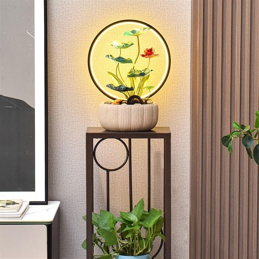 GLigeT Tabletop Fountain Feng Shui Wheel Inviting Wealth Living Room Wealth Desk Decorations Modern Simple Running Water Ornaments Circulating Water Water Fountain Decor