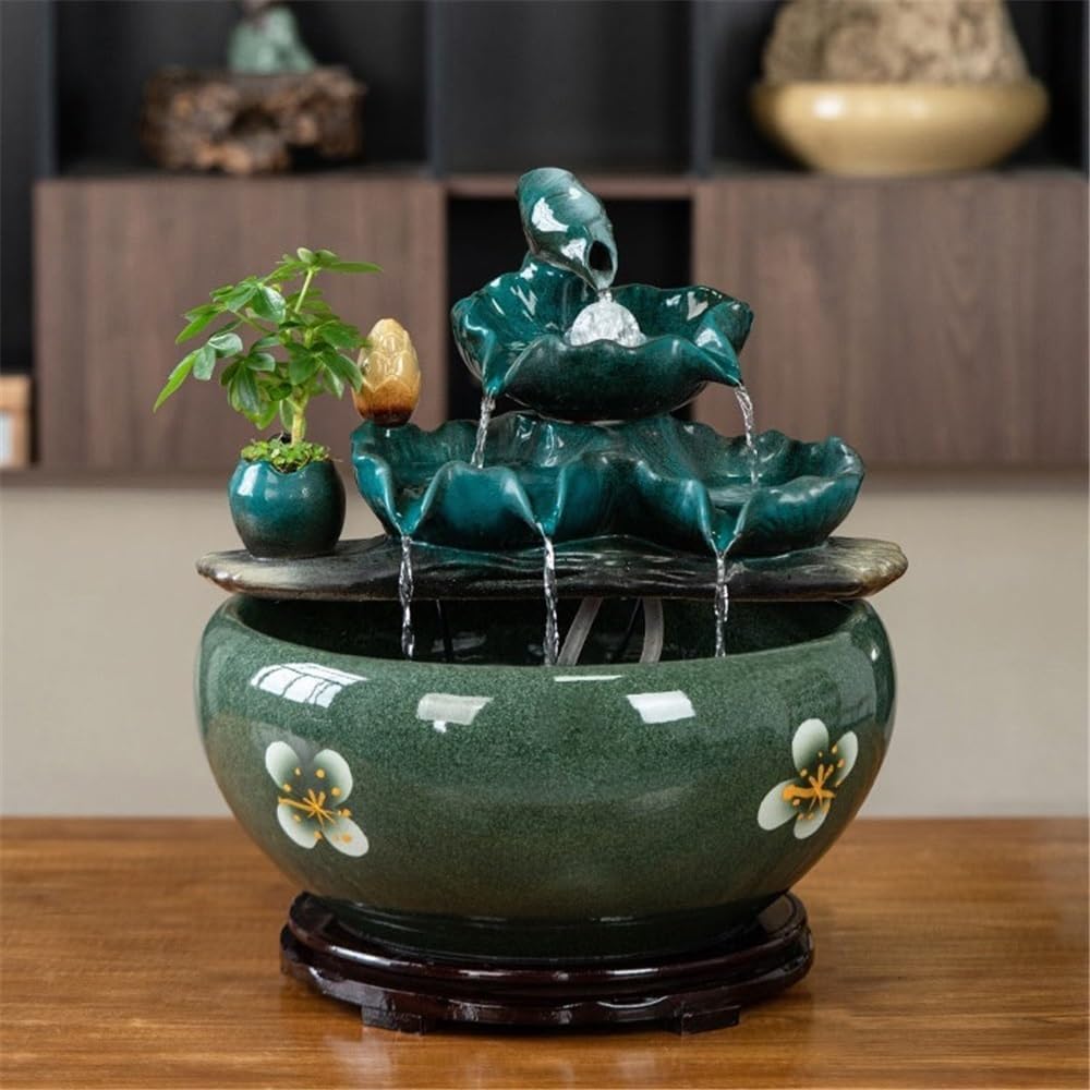 Tabletop Tabletop Fountains Ceramic Fish Tank Home Office Desktop Decorations for Meditation Relaxation Decor(Small)