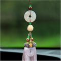 TITIZA Car Interior Good Luck Pendant Car Rearview Mirror Pendant Natural Jade Bodhi Lotus Flower Creative Car Charm Crafts