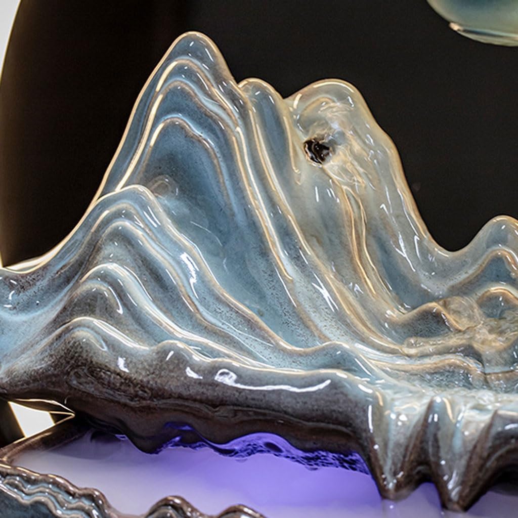 GUERNSEY Tabletop Fountain Flowing Water Attracts Wealth, Home Creative Ceramic Fountain, Living Room Office Desktop Decoration Tabletop Fountains Indoor Fountain