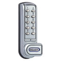 CODELOCKS KL1200SG Silver Grey Painted Finish Zinc Alloy KitLock Heavy Duty Electronic CAM Lock for Heavy Use Applications, 2 CAMS Straight and Offset, Stainless Steel Key Tops, Includes 4 Spindle Lengths 3/8', 5/8', 7/8' and 1 1/8'