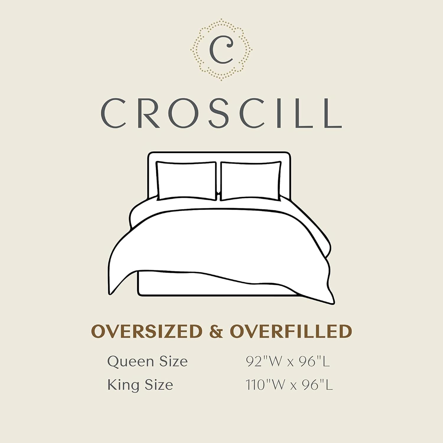 Croscill King Comforter Set, Luxe Chenille Jacquard Patchwork, Microfiber Twill Comforter for a King-Size Bed, Oversized Comforter King Bedding, 2 Shams & Bedskirt, Galleria, King, Brown