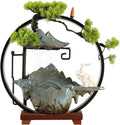 HIHELO Desktop Fountain Tabletop Fountain Chinese Ceramic Water Fountain Desktop Waterfall Fountain Office Decoration Ornaments Water Fountain Outdoor (Color : A)