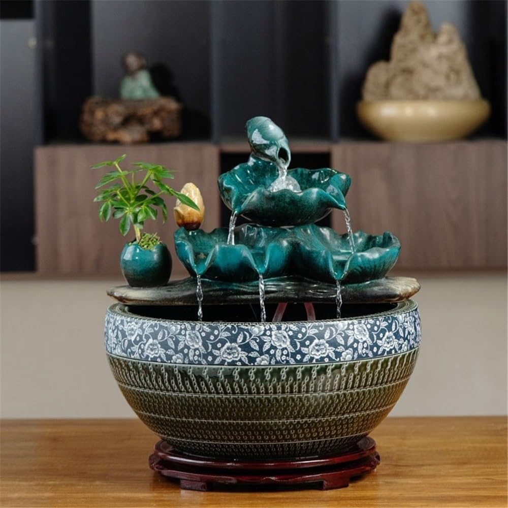 Tabletop Tabletop Fountain Waterfall, Indoor Water Feature Desktop Simulation Scenery Decoration Decor(Medium)