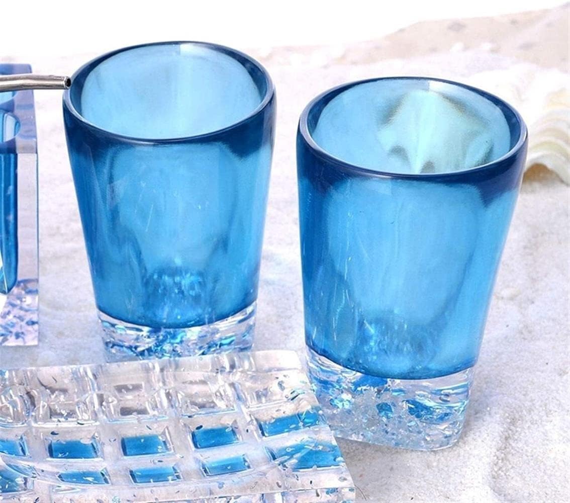 Bathroom Accessories Set Soap Dispenser Mouthwash Cup Toothbrush Holder Household Washing Tools Accessory (e Blue One Size)