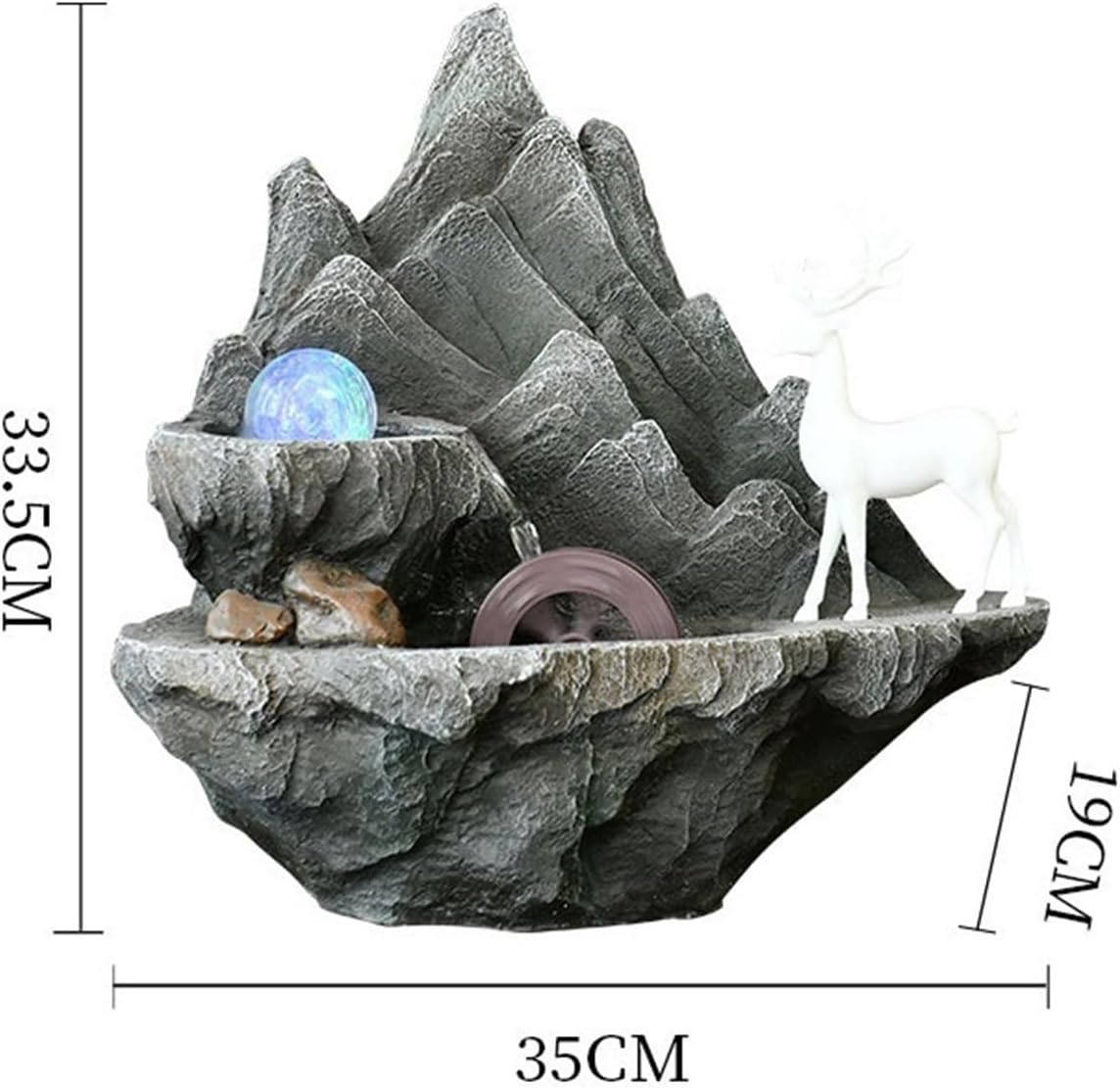 GLigeT Tabletop Fountain Desktop Wigwam Flowing Water Ornaments Fortune Cycle Feng Shui Ball Home Living Room Fountain Office Ornaments Water Fountain Decor