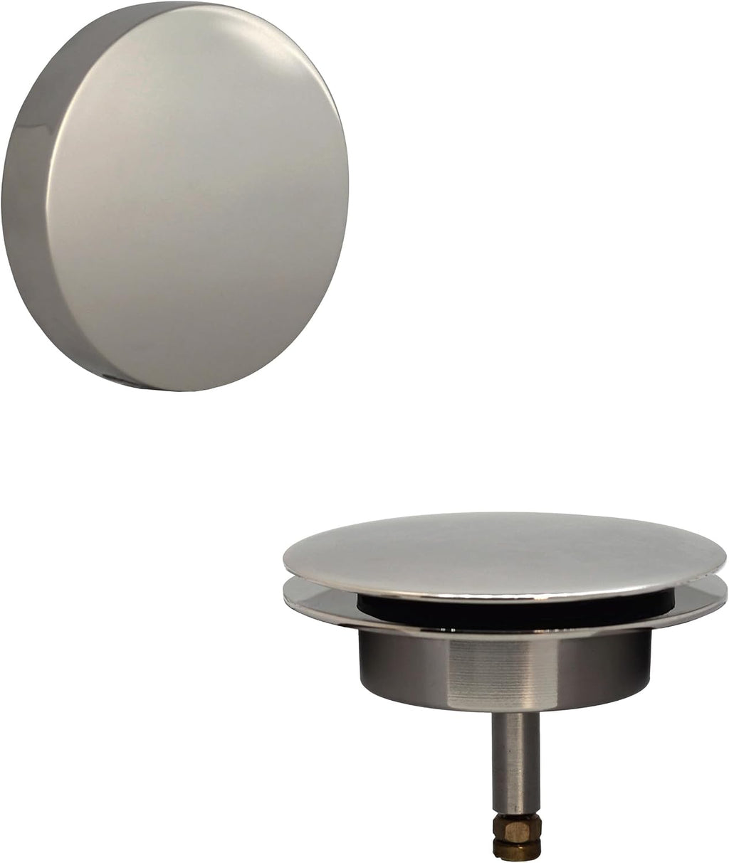 Westbrass D50P35SRE-05 35' Cable Drive Bathtub Drain Trim with Rotary Overflow Cover Knob, Pop-Up Stopper Sch. 40 PVC Fittings, Polished Nickel