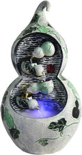GLigeT Tabletop Fountain Creative Gourd Running Water Ornaments Housewarming Water Fountain Feng Shui Wheel Living Room Entrance Desktop Jewelry Water Fountain Decor(Small)