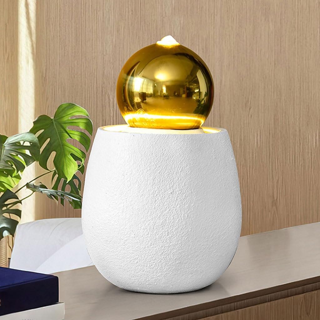 GUERNSEY Tabletop Fountain Desktop Water Fountain Ornaments Water Ball Bedroom Office Simple Decoration Study Desktop Fountain Indoor Fountain