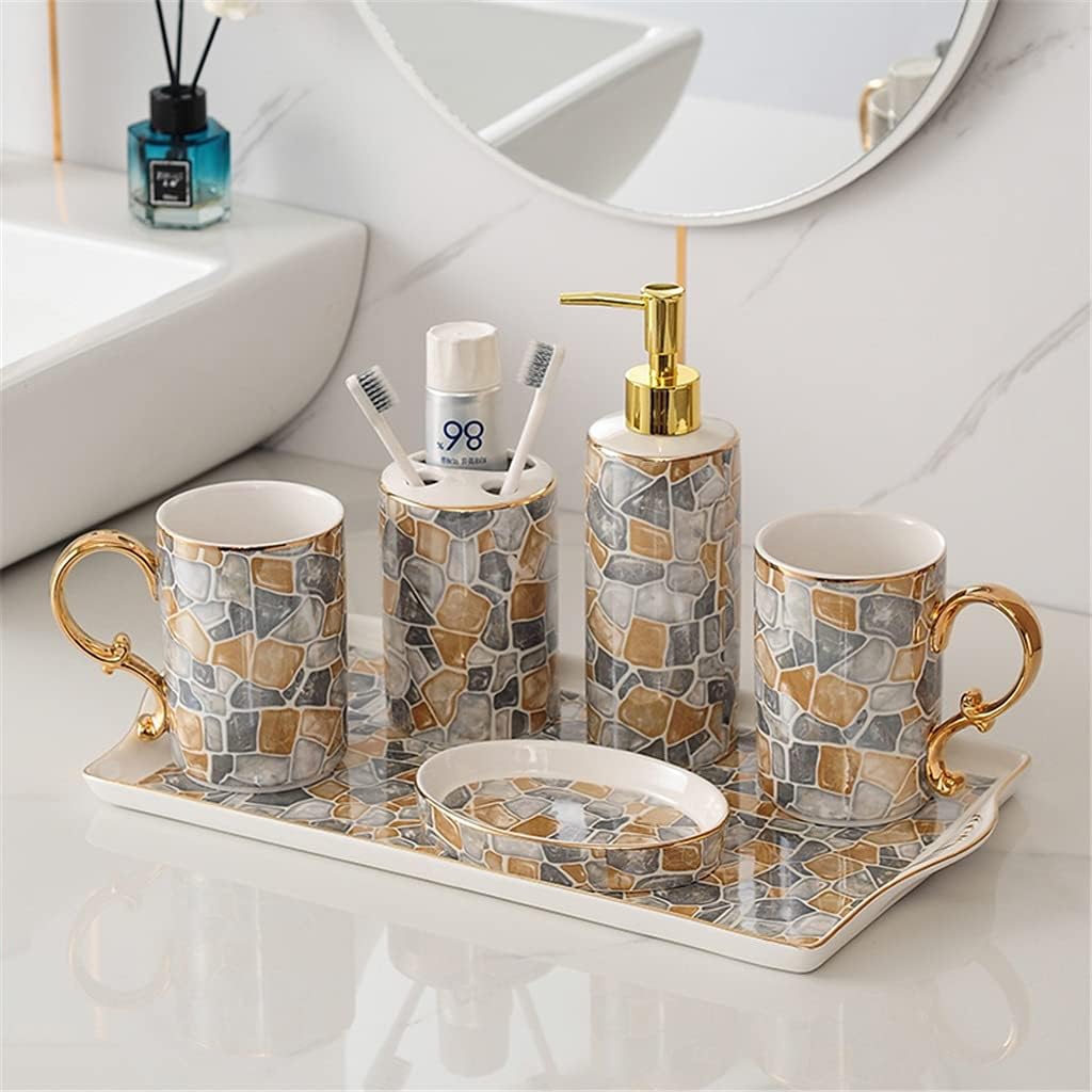 Mouthwash Cup, Dental Cylinder, Sanitary Ware, Five-piece Bathroom Set, Nordic Ceramic Toothbrush, Wedding Wash