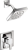 Moen TS2712 Posi-Temp Square High Pressure Shower Head and Single Handle Shower Trim Kit, Valve Required, Chrome