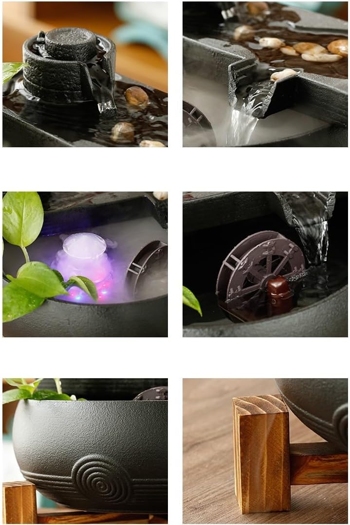 GUERNSEY Tabletop Fountain Tabletop Fountain Chinese Style Water Circulation Decorative Ornaments Tea Room Living Room Company Office Desktop Fountain Indoor Fountain