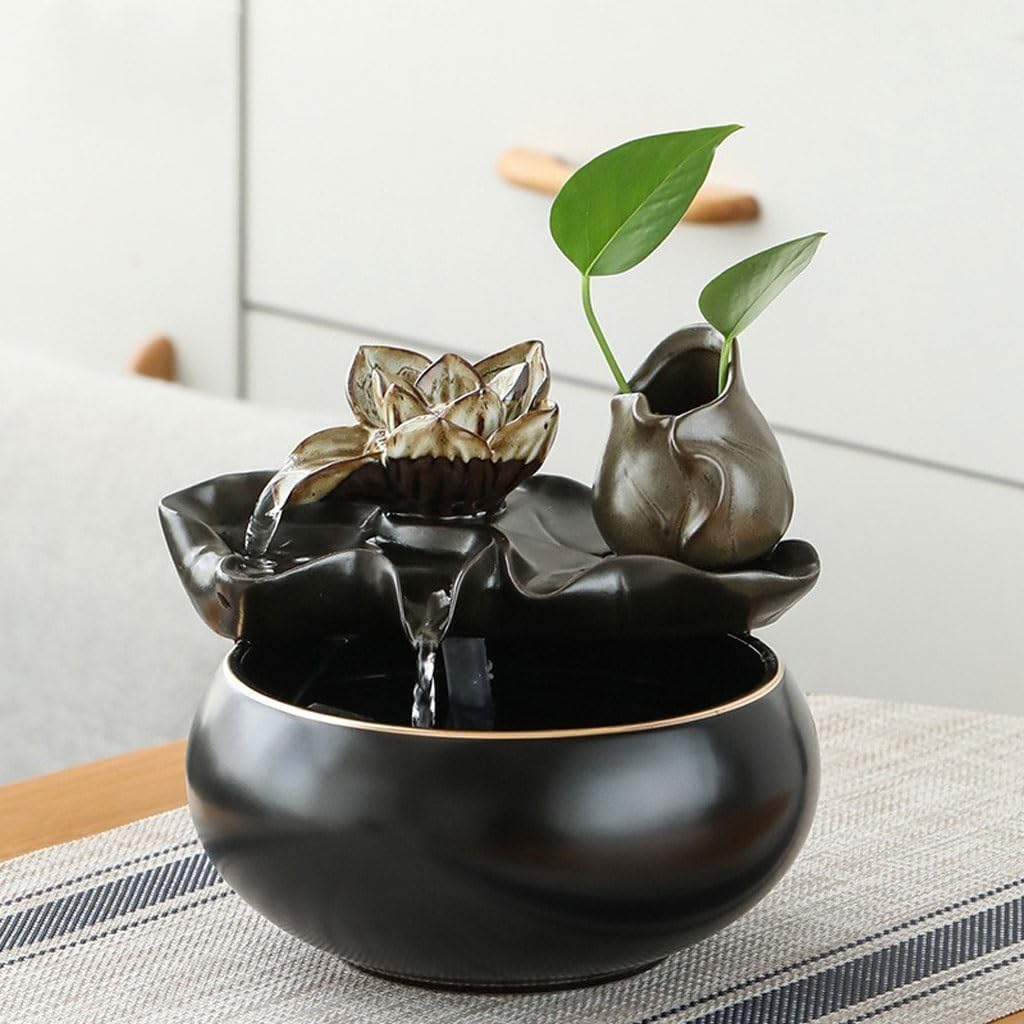 GUERNSEY Tabletop Fountain Flowing Water Ornaments Circulating Water Fish Tank Fountain Home Living Room Tea Table Decoration Indoor Fountain
