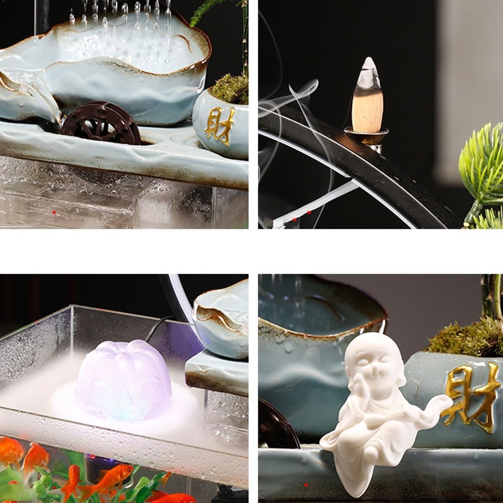 GUERNSEY Tabletop Fountain Tabletop Fountains Creative Water Fish Tank Ornaments Home Living Room Desktop Fountain Ornaments Decorative Circulating Water Fountain Indoor Fountain