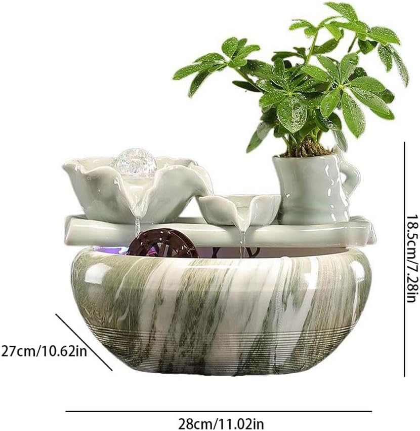 GUERNSEY Tabletop Fountain Desktop Ornaments Circulating Water Ornaments Fish Tank Living Room Office Desktop Fountain Decoration Office Indoor Fountain