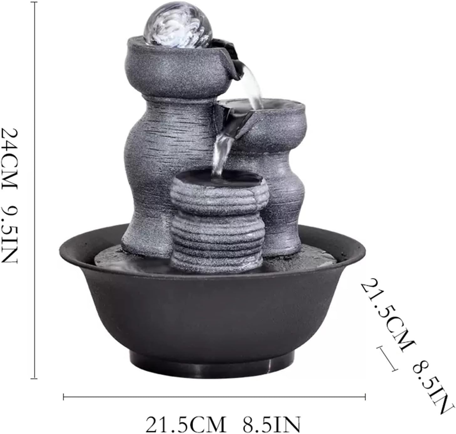 HIHELO Desktop Fountain Tabletop Fountain Tabletop Lucky Fountain Indoor Flowing Water Decorative Fountain Home Decorative Circulating Water Ornament Water Fountain Outdoor