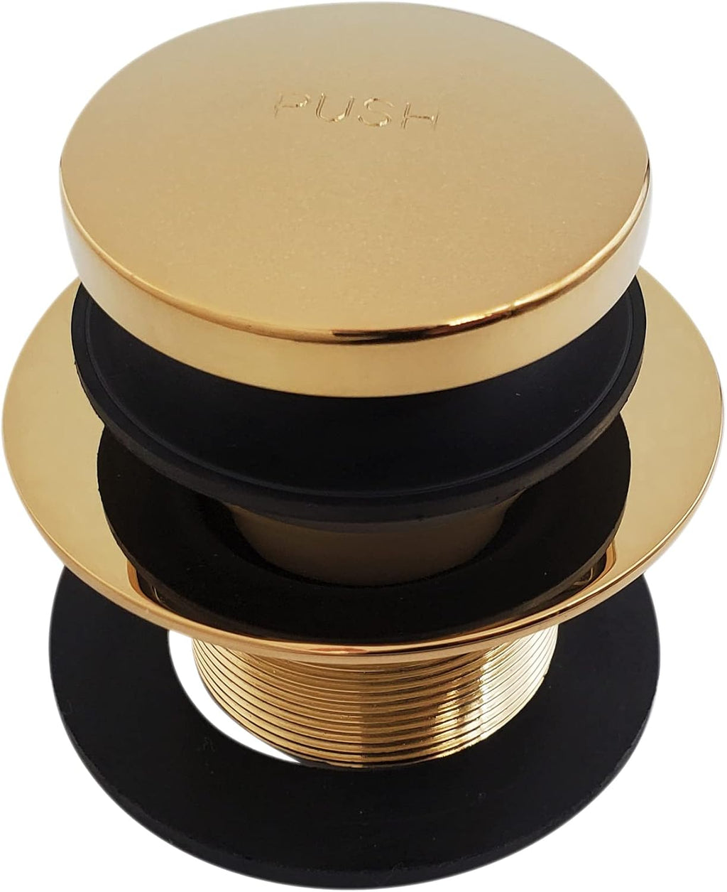 Westbrass D93K-01 Universal Fine or Coarse Thread Replacement Bathtub Tip-Toe Drain Plug with 2-Hole Faceplate, Polished Brass (50-Pack)