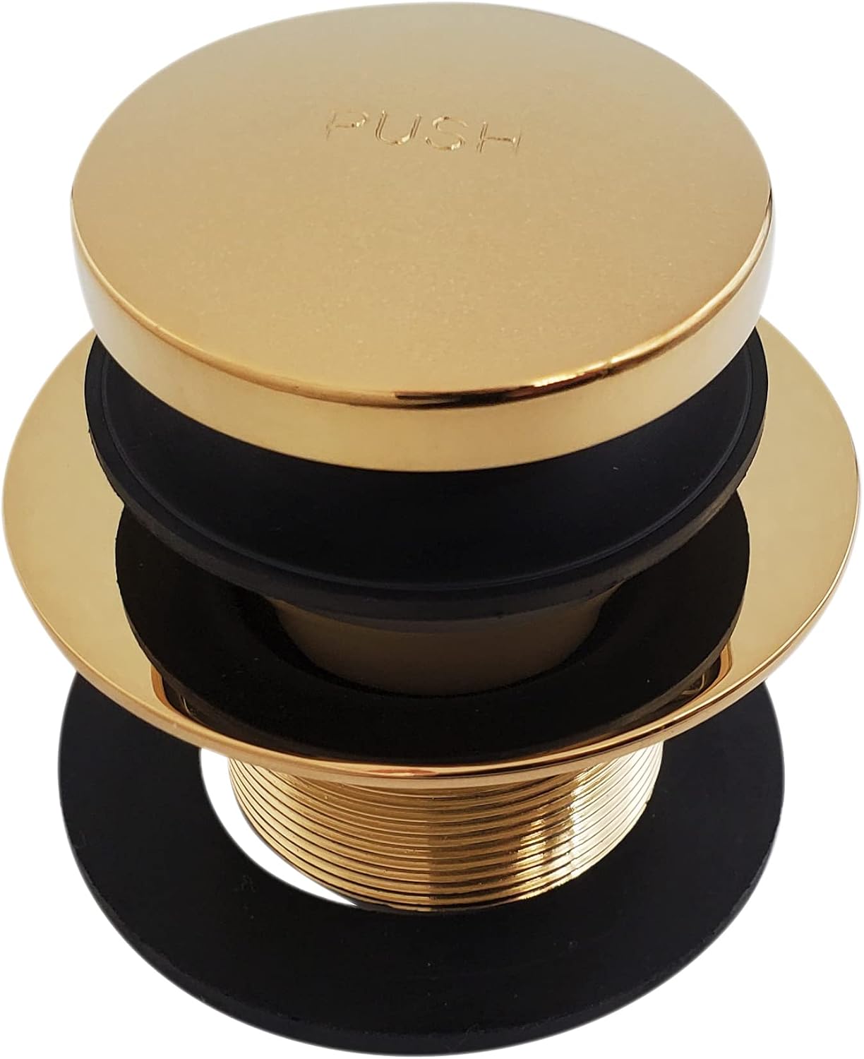 Westbrass D93K-01 Universal Fine or Coarse Thread Replacement Bathtub Tip-Toe Drain Plug with 2-Hole Faceplate, Polished Brass (50-Pack)